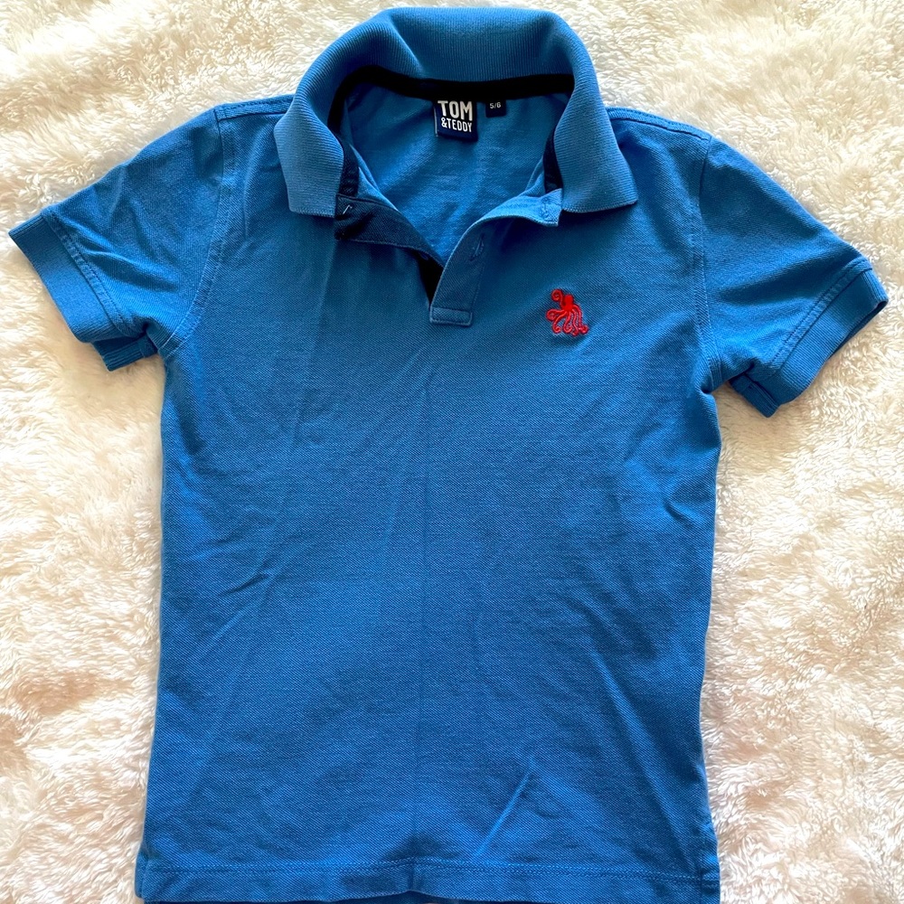 Never worn brilliant blue Tom and Teddy short sleeve polo